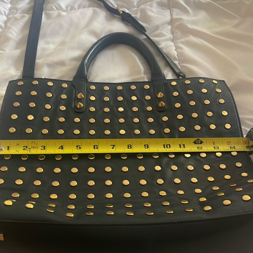 Rebecca Minkoff Black and Gold Studded Bag - Picture 3 of 10